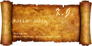 Kotlár Júlia névjegykártya